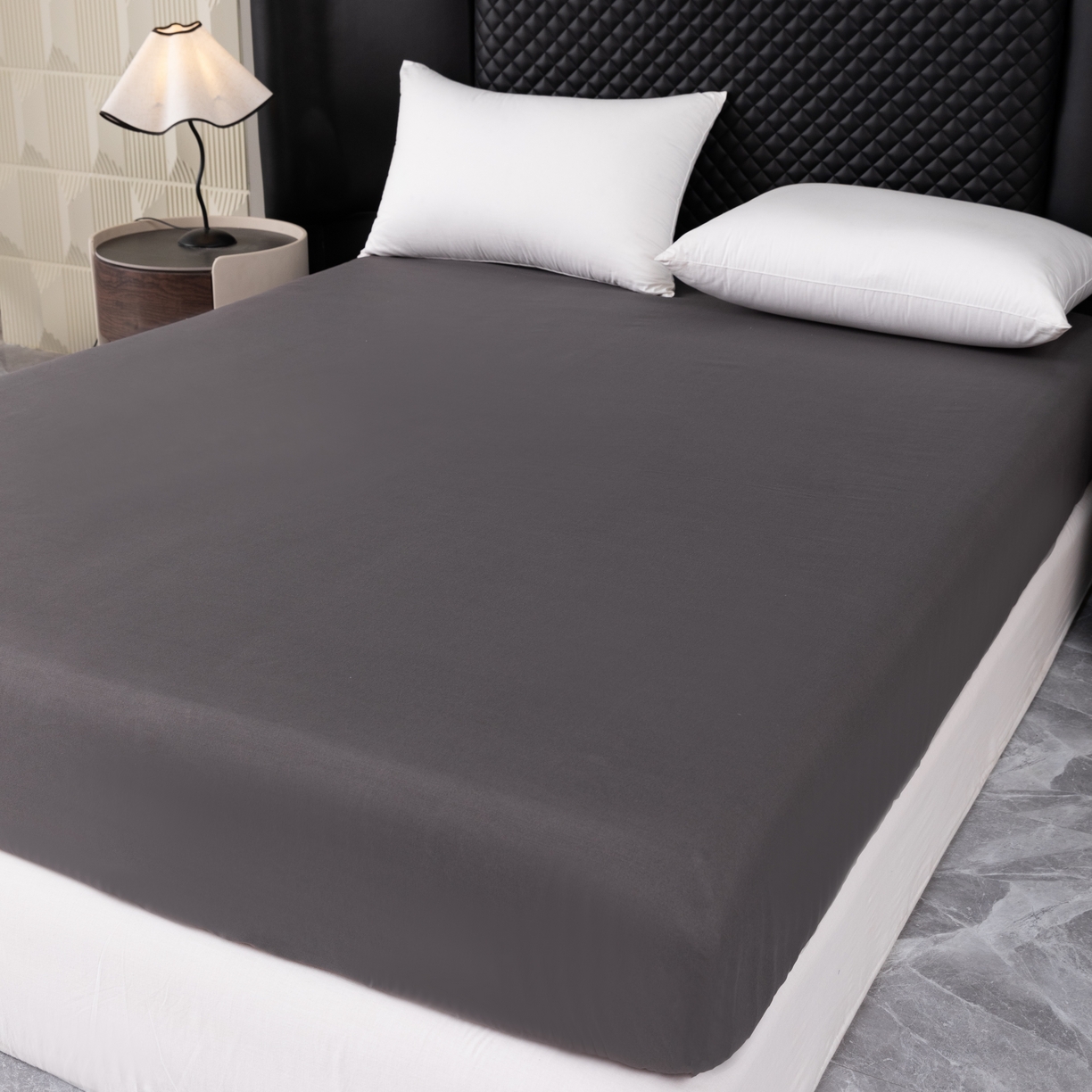 91家纺网 家纺一手货源 找家纺 合纵跨境工厂 2025新款跨境专供爆款水洗棉单床笠跨境外贸JIT一件代发TEMU亚马逊希音包过核价床笠单件 深灰色