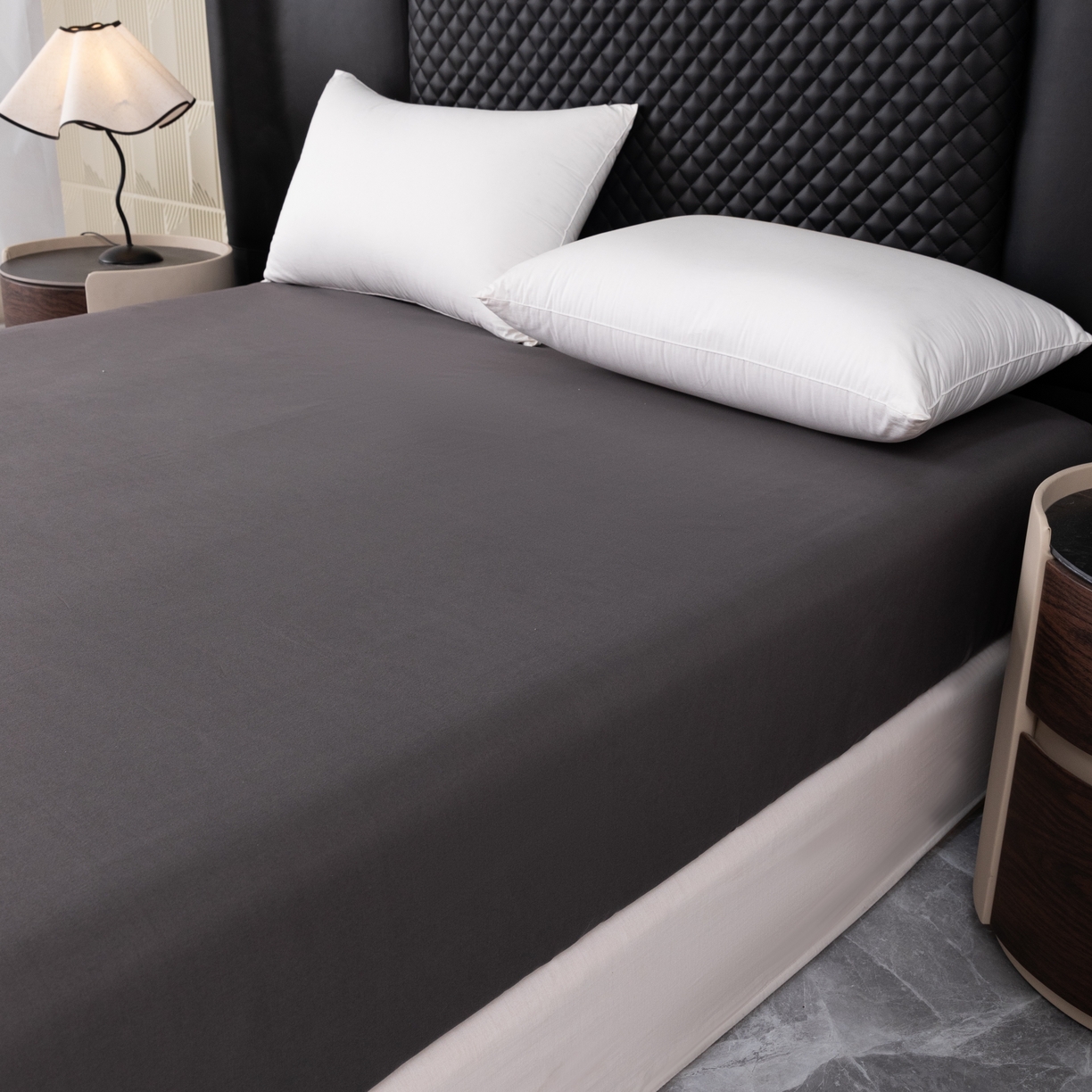 91家纺网 家纺一手货源 找家纺 合纵跨境工厂 2025新款跨境专供爆款水洗棉单床笠跨境外贸JIT一件代发TEMU亚马逊希音包过核价床笠单件 深灰色