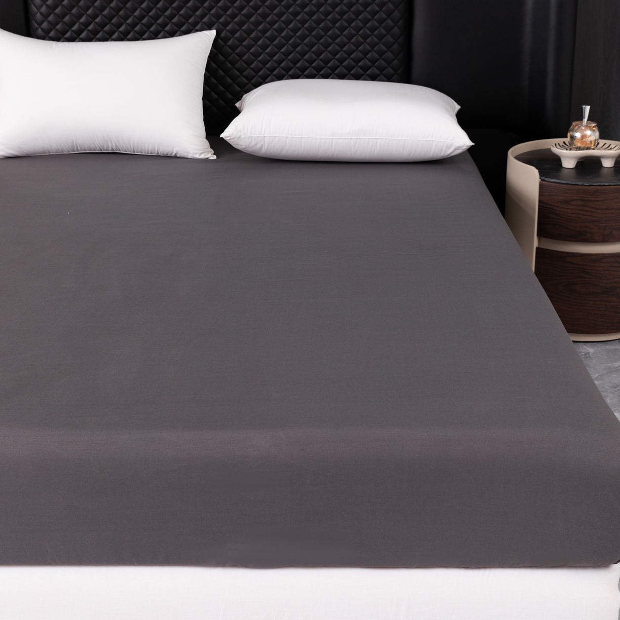 91家纺网 家纺一手货源 找家纺 合纵跨境工厂 2025新款跨境专供爆款水洗棉单床笠跨境外贸JIT一件代发TEMU亚马逊希音包过核价床笠单件 深灰色