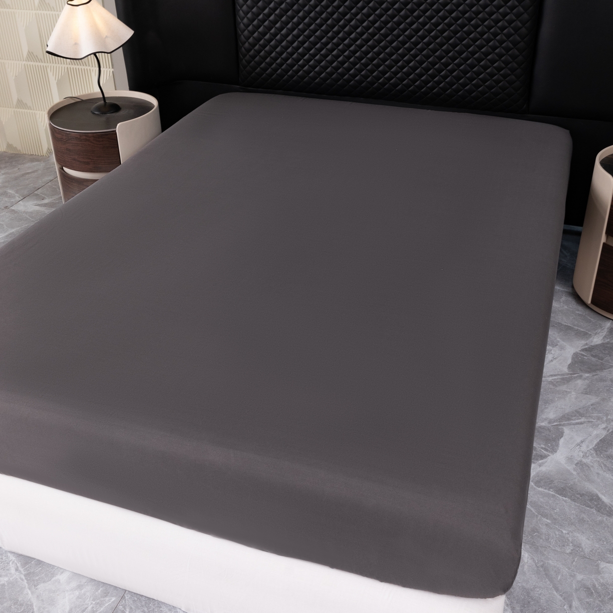 91家纺网 家纺一手货源 找家纺 合纵跨境工厂 2025新款跨境专供爆款水洗棉单床笠跨境外贸JIT一件代发TEMU亚马逊希音包过核价床笠单件 深灰色