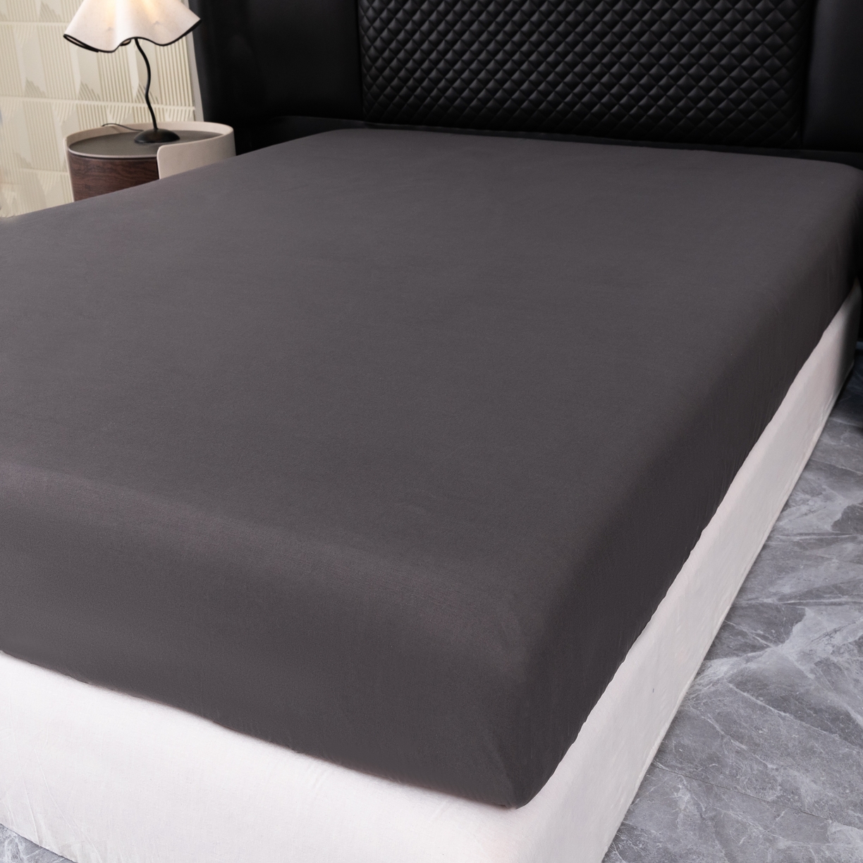 91家纺网 家纺一手货源 找家纺 合纵跨境工厂 2025新款跨境专供爆款水洗棉单床笠跨境外贸JIT一件代发TEMU亚马逊希音包过核价床笠单件 深灰色