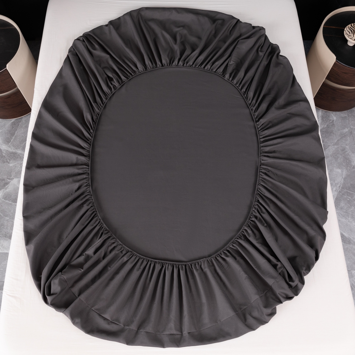 91家纺网 家纺一手货源 找家纺 合纵跨境工厂 2025新款跨境专供爆款水洗棉单床笠跨境外贸JIT一件代发TEMU亚马逊希音包过核价床笠单件 深灰色