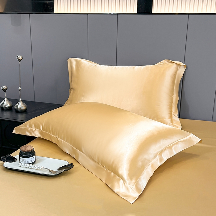 91家纺网 家纺一手货源 找家纺 合纵跨境工厂 新款水洗真丝纯色四件套跨境外贸JIT一件代发TEMU亚马逊希音包过核价冰丝床单款床笠款四件套 驼色