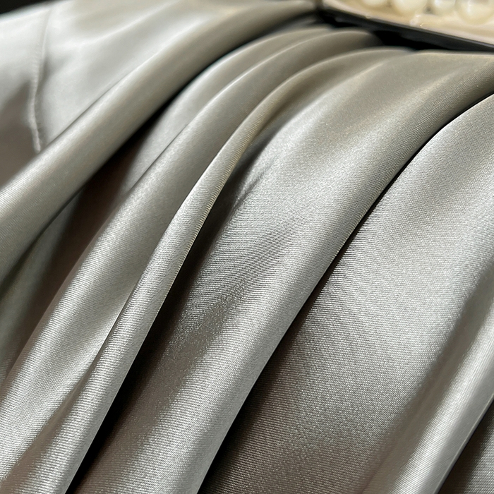 91家纺网 家纺一手货源 找家纺 合纵跨境工厂 新款水洗真丝纯色四件套跨境外贸JIT一件代发TEMU亚马逊希音包过核价冰丝床单款床笠款四件套 银灰拼米