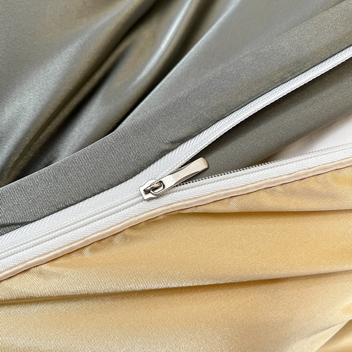 91家纺网 家纺一手货源 找家纺 合纵跨境工厂 新款水洗真丝纯色四件套跨境外贸JIT一件代发TEMU亚马逊希音包过核价冰丝床单款床笠款四件套 银灰驼