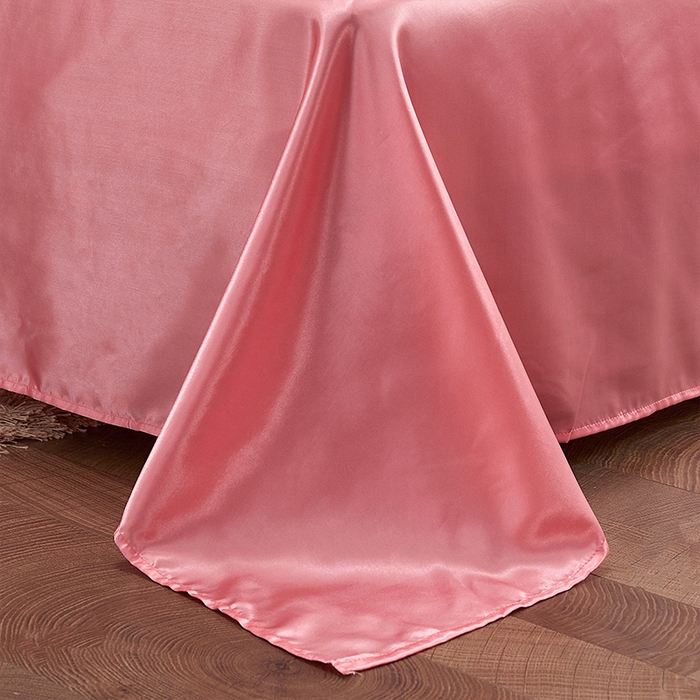 91家纺网 家纺一手货源 找家纺 合纵跨境工厂 新款水洗真丝纯色四件套跨境外贸JIT一件代发TEMU亚马逊希音包过核价冰丝床单款床笠款四件套 玉色