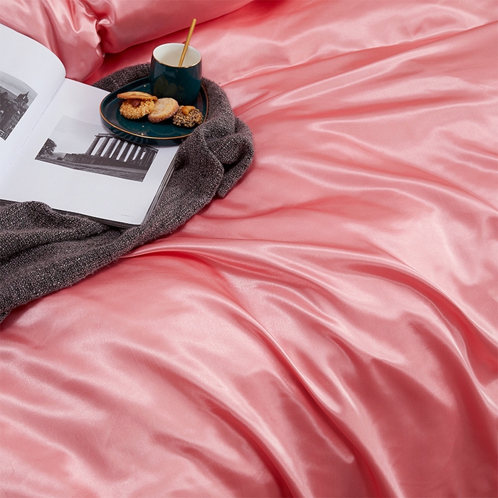 91家纺网 家纺一手货源 找家纺 合纵跨境工厂 新款水洗真丝纯色四件套跨境外贸JIT一件代发TEMU亚马逊希音包过核价冰丝床单款床笠款四件套 玉色