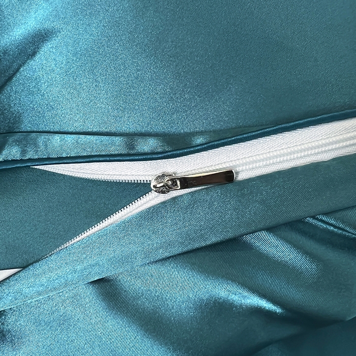 91家纺网 家纺一手货源 找家纺 合纵跨境工厂 新款水洗真丝纯色四件套跨境外贸JIT一件代发TEMU亚马逊希音包过核价冰丝床单款床笠款四件套 月光蓝