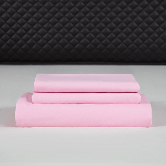 91家纺网 家纺一手货源 找家纺 合纵跨境工厂 2025新款爆款水洗棉枕套被芯*床笠*床单*枕套跨境外贸JIT一件代发TEMU亚马逊希音包过核价被子四五件套 粉红色