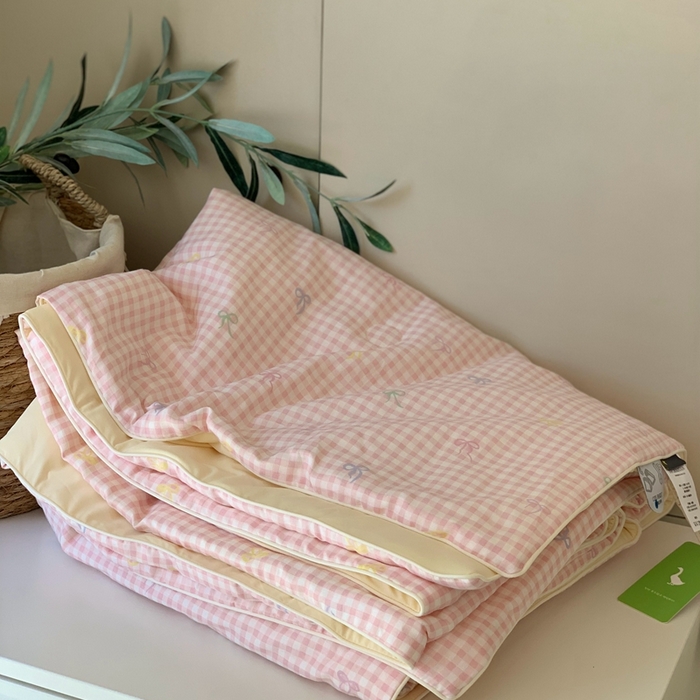 汇庭 2025春夏新款双层纱凉感被系列夏凉被空调被单夏被 布丁粉