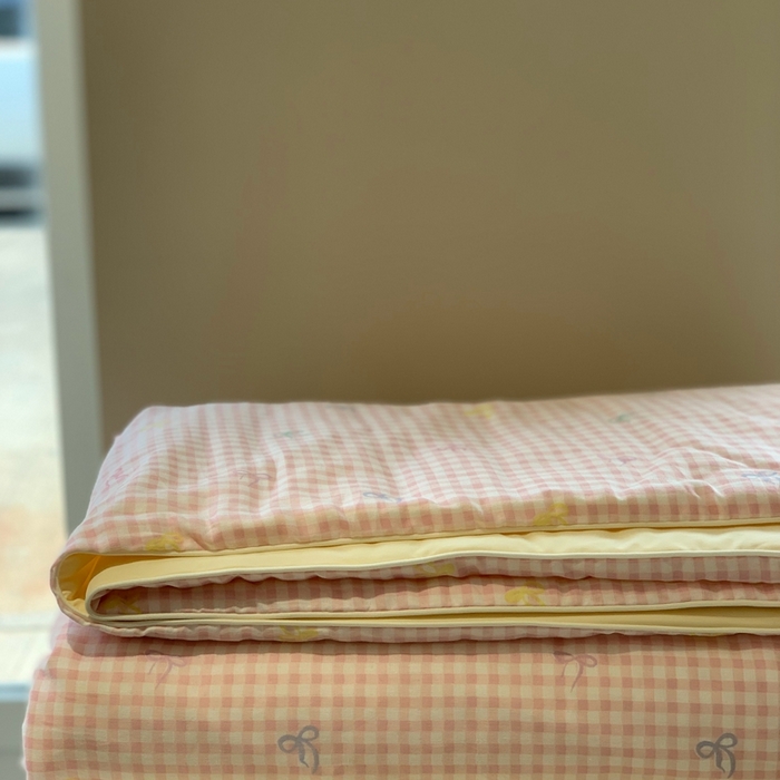 91家纺网 家纺一手货源 找家纺 汇庭 2025春夏新款双层纱凉感被系列夏凉被空调被单夏被 布丁粉