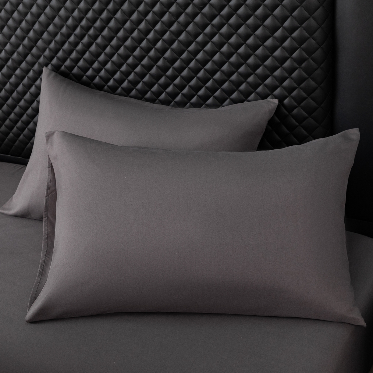 91家纺网 家纺一手货源 找家纺 合纵跨境工厂 2025新款爆款水洗棉枕套被芯*床笠*床单*枕套跨境外贸JIT一件代发TEMU亚马逊希音包过核价被子四五件套 深灰色