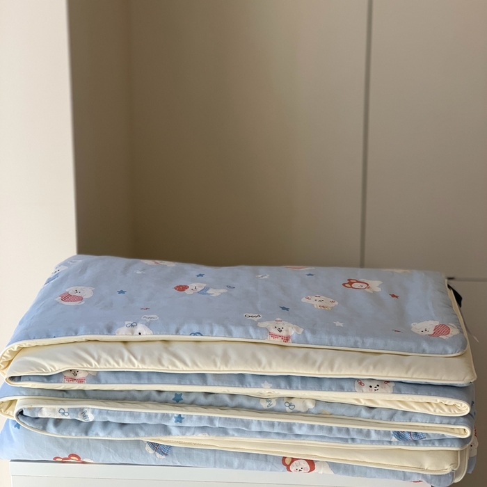 91家纺网 家纺一手货源 找家纺 汇庭 2025春夏新款双层纱凉感被系列夏凉被空调被单夏被 黄油小狗