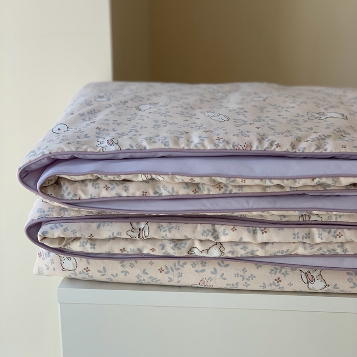 91家纺网 家纺一手货源 找家纺 汇庭 2025春夏新款双层纱凉感被系列夏凉被空调被单夏被 凉爽兔