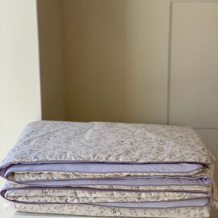 91家纺网 家纺一手货源 找家纺 汇庭 2025春夏新款双层纱凉感被系列夏凉被空调被单夏被 凉爽兔