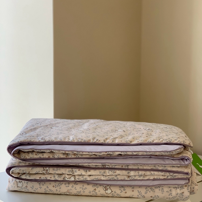 91家纺网 家纺一手货源 找家纺 汇庭 2025春夏新款双层纱凉感被系列夏凉被空调被单夏被 凉爽兔