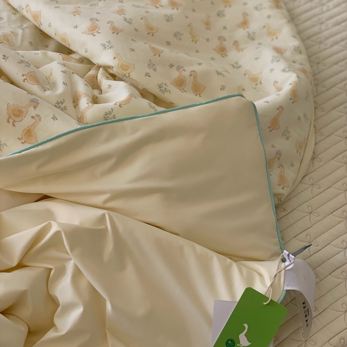 91家纺网 家纺一手货源 找家纺 汇庭 2025春夏新款双层纱凉感被系列夏凉被空调被单夏被 凉爽鸭