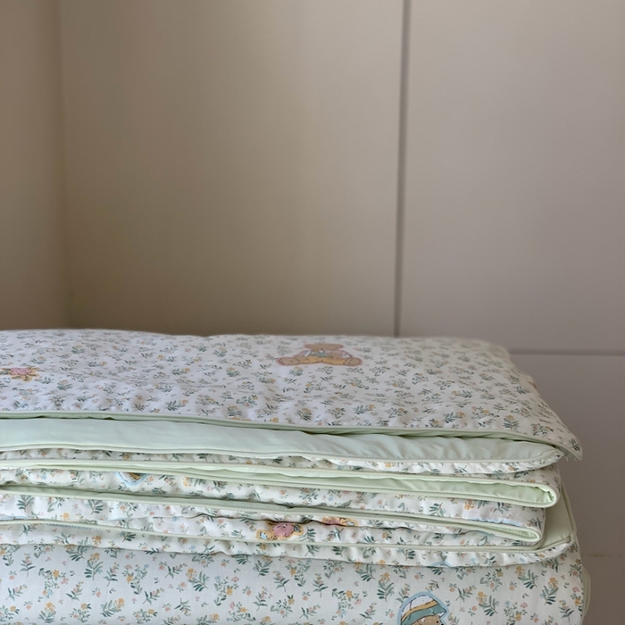 91家纺网 家纺一手货源 找家纺 汇庭 2025春夏新款双层纱凉感被系列夏凉被空调被单夏被 青草熊