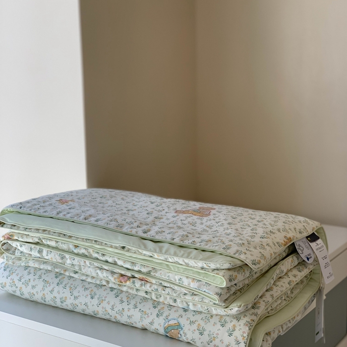 91家纺网 家纺一手货源 找家纺 汇庭 2025春夏新款双层纱凉感被系列夏凉被空调被单夏被 青草熊