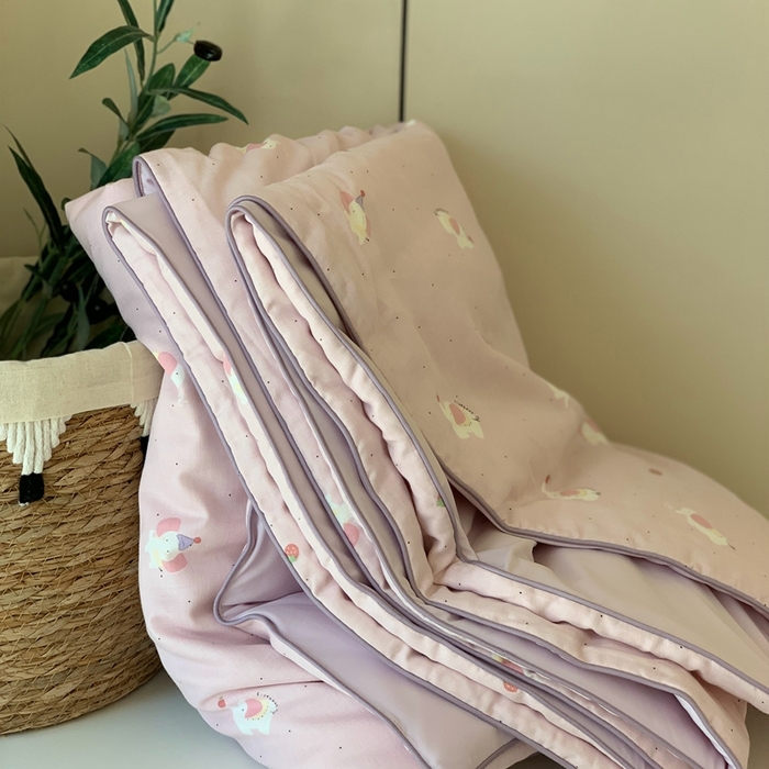 汇庭 2025春夏新款双层纱凉感被系列夏凉被空调被单夏被 甜味象粉