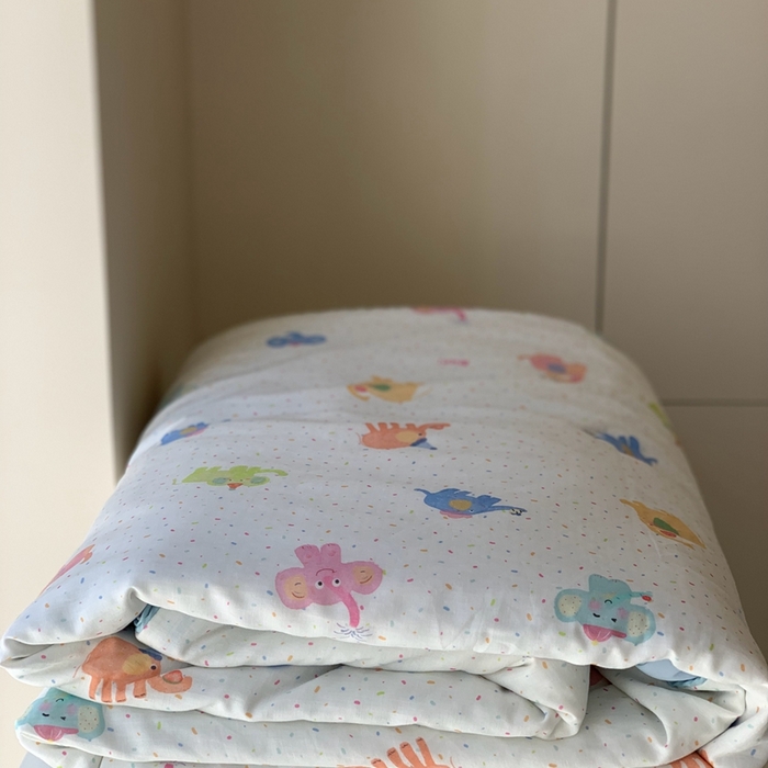 汇庭 2025春夏新款双层纱凉感被系列夏凉被空调被单夏被 炫彩小象