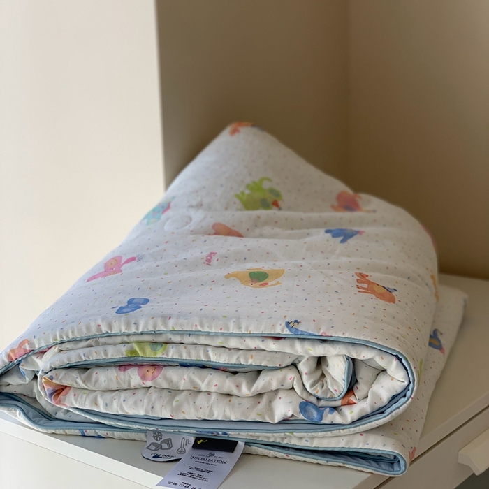 91家纺网 家纺一手货源 找家纺 汇庭 2025春夏新款双层纱凉感被系列夏凉被空调被单夏被 炫彩小象