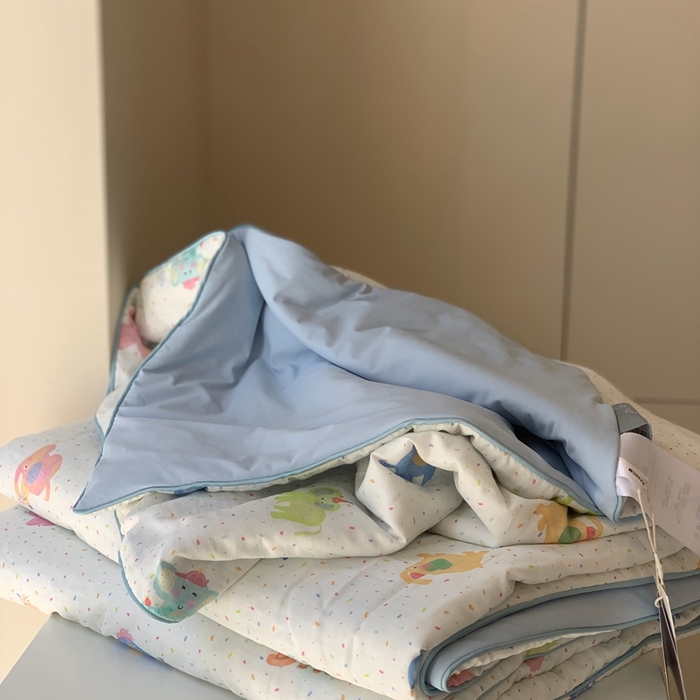 91家纺网 家纺一手货源 找家纺 汇庭 2025春夏新款双层纱凉感被系列夏凉被空调被单夏被 炫彩小象