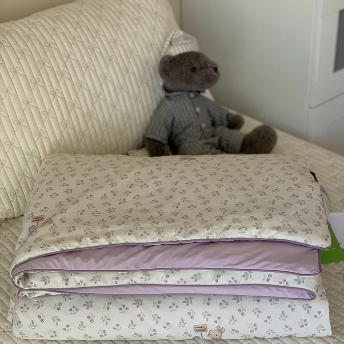 91家纺网 家纺一手货源 找家纺 汇庭 2025春夏新款双层纱凉感被系列夏凉被空调被单夏被 紫竹兔