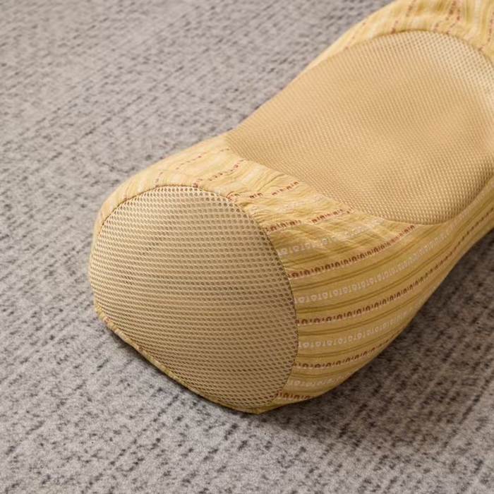 云熙枕业 2025新款全棉圆柱荞麦枕 枕头枕芯 黄色 25×50cm/只