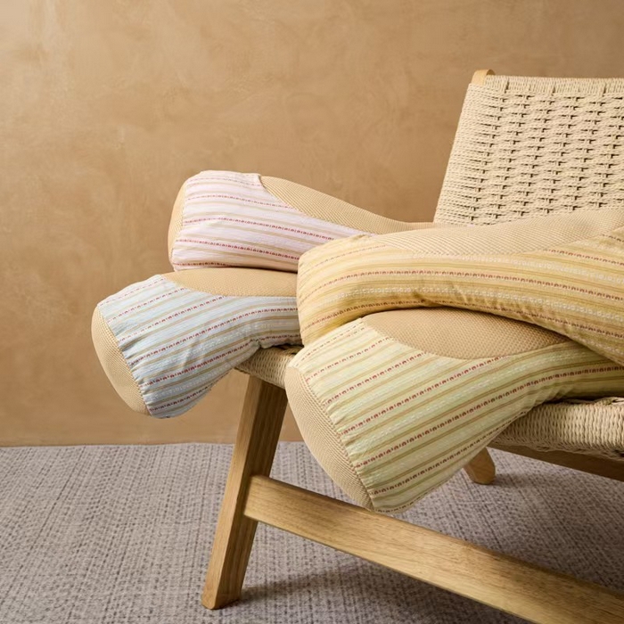 云熙枕业 2025新款全棉圆柱荞麦枕 枕头枕芯 蓝色 25×50cm/只