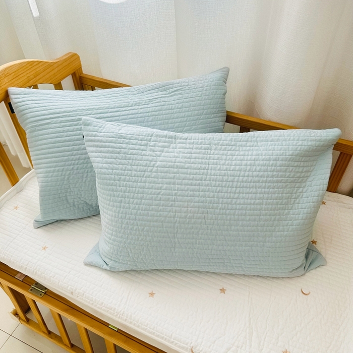 91家纺网 家纺一手货源 找家纺 （总）期遇家居 2025新款糖果色双面绗缝枕套（不含枕芯）双面可用