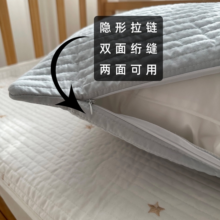 91家纺网 家纺一手货源 找家纺 （总）期遇家居 2025新款糖果色双面绗缝枕套（不含枕芯）双面可用