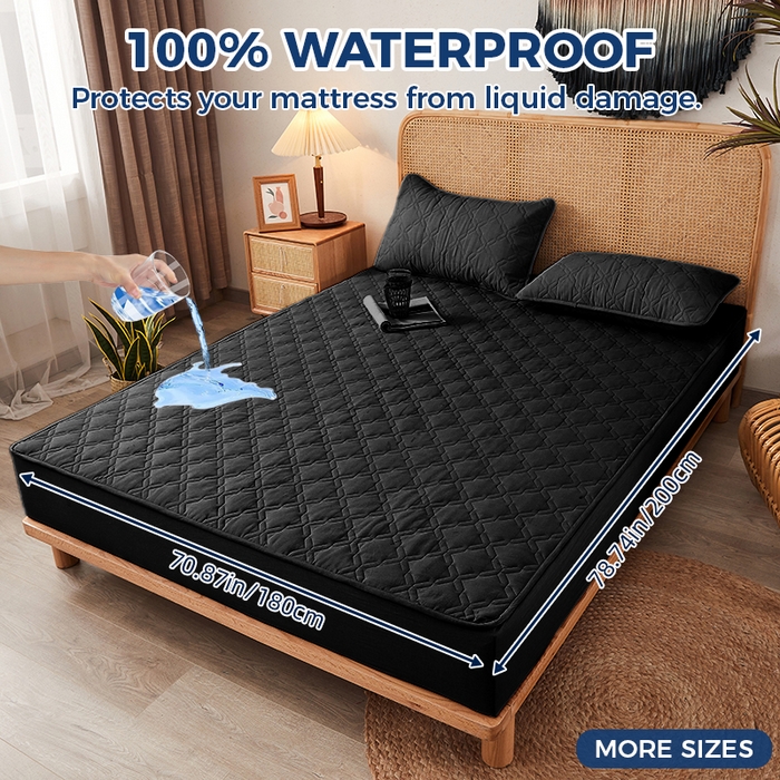 91家纺网 家纺一手货源 找家纺 丝芙妮家居（原乐视家纺） 2025春夏新款外贸夹棉防水单床笠（50件起拿） 3C-黑