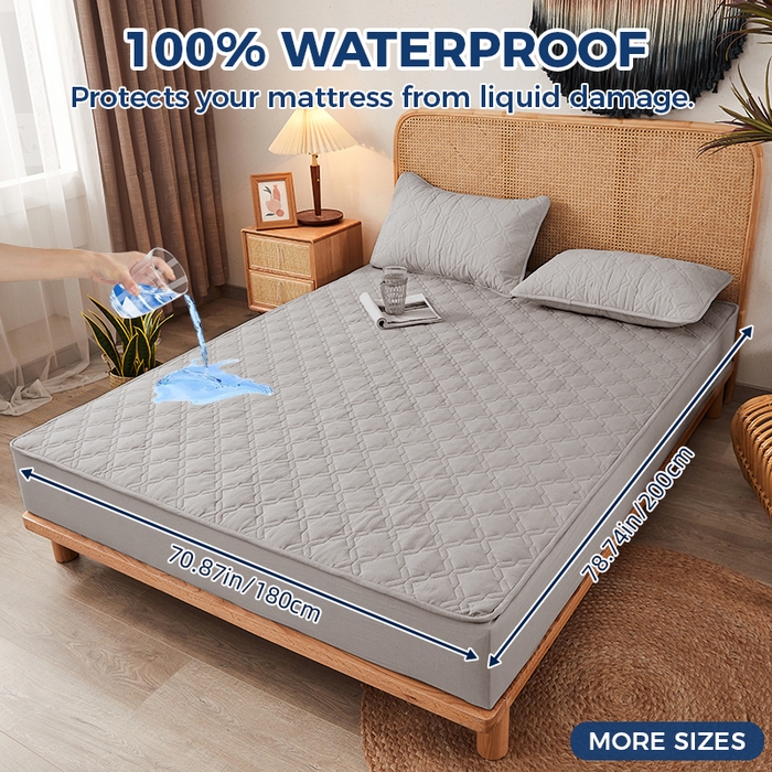 91家纺网 家纺一手货源 找家纺 丝芙妮家居（原乐视家纺） 2025春夏新款外贸夹棉防水单床笠（50件起拿） 3C-浅灰