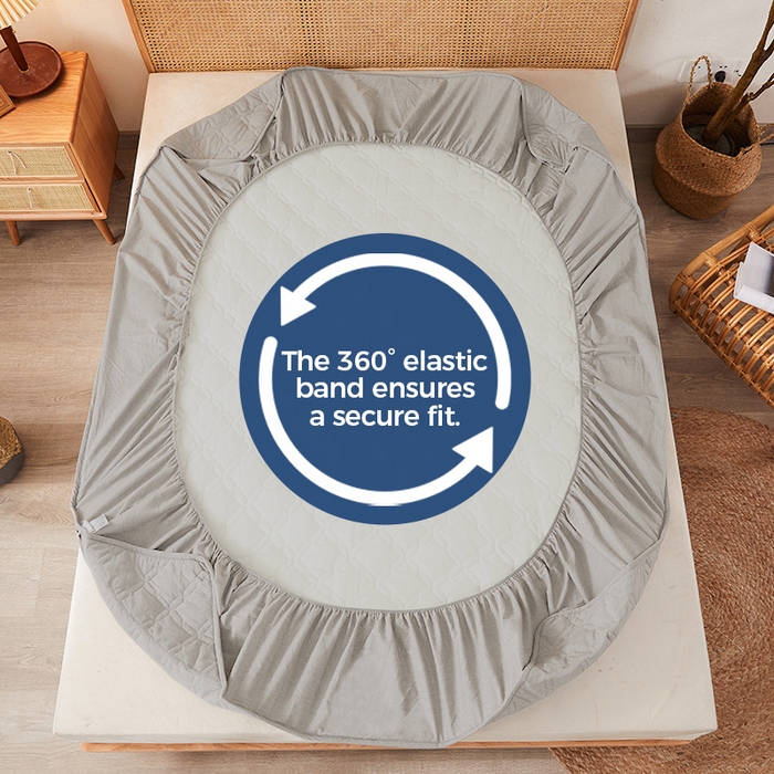 91家纺网 家纺一手货源 找家纺 丝芙妮家居（原乐视家纺） 2025春夏新款外贸夹棉防水单床笠（50件起拿） 3C-浅灰