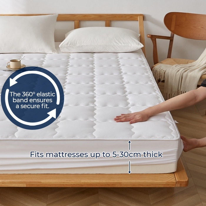 91家纺网 家纺一手货源 找家纺 丝芙妮家居（原乐视家纺） 2025春夏新款外贸夹棉防水单床笠（50件起拿） 方形-白