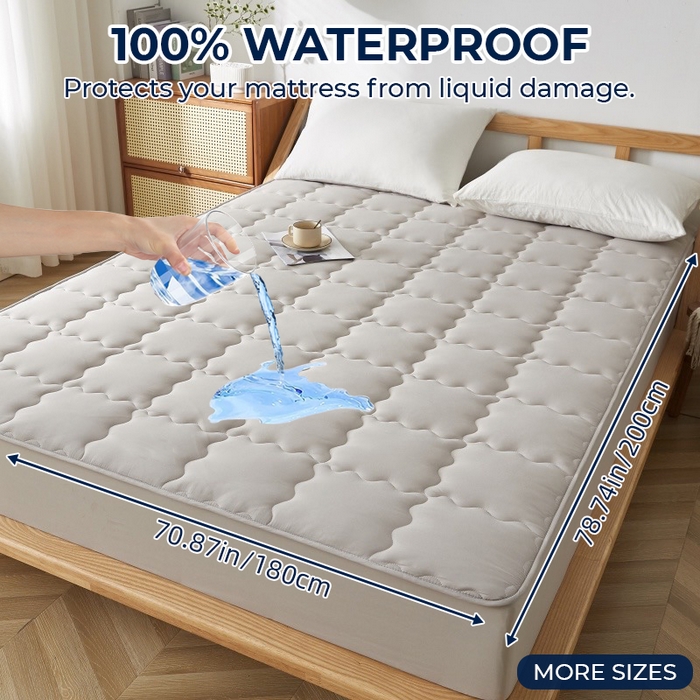 丝芙妮家居（原乐视家纺） 2025春夏新款外贸夹棉防水单床笠（50件起拿） 方形-米