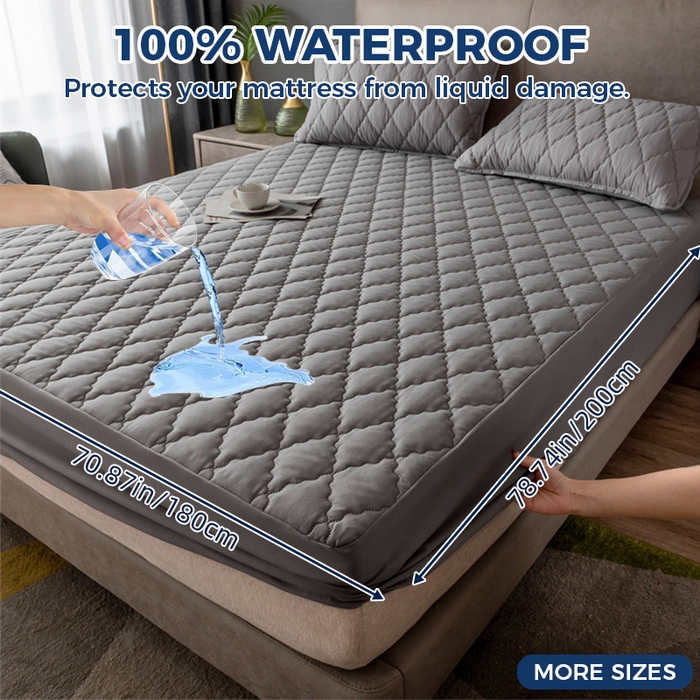 丝芙妮家居（原乐视家纺） 2025春夏新款外贸夹棉防水单床笠（50件起拿） 菱形-灰