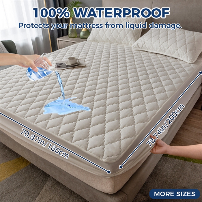 丝芙妮家居（原乐视家纺） 2025春夏新款外贸夹棉防水单床笠（50件起拿） 菱形-米