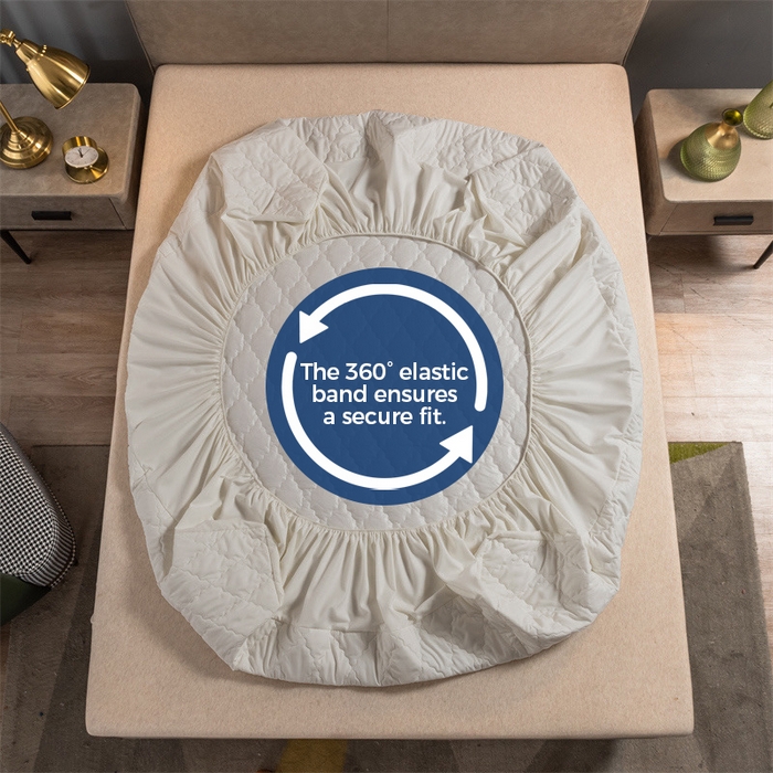 91家纺网 家纺一手货源 找家纺 丝芙妮家居（原乐视家纺） 2025春夏新款外贸夹棉防水单床笠（50件起拿） 菱形-米