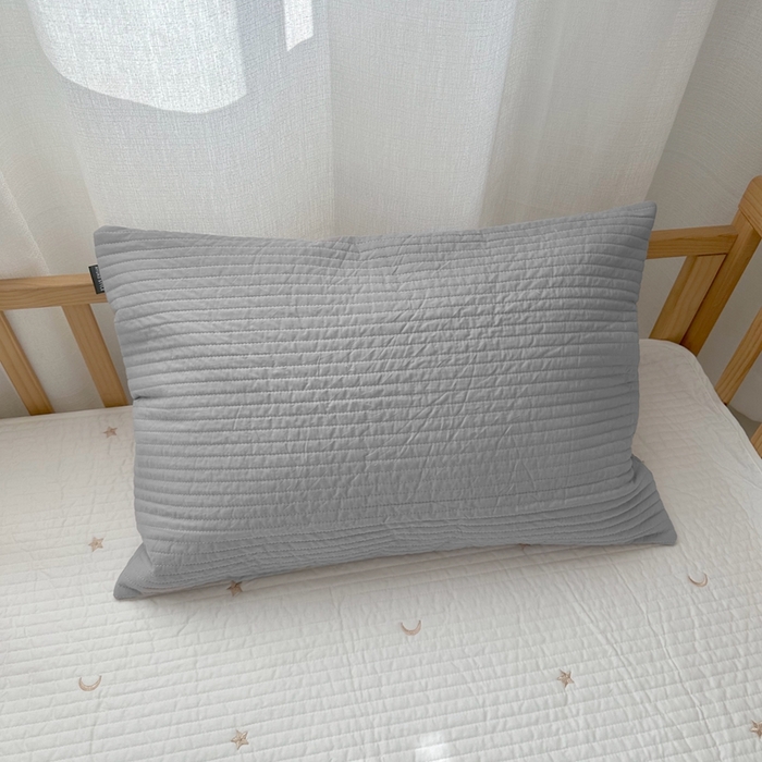 91家纺网 家纺一手货源 找家纺 期遇家居 2025新款糖果色双面绗缝枕套（不含枕芯）双面可用 灰一只