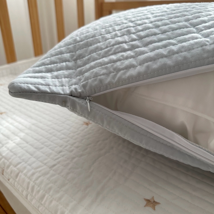 91家纺网 家纺一手货源 找家纺 期遇家居 2025新款糖果色双面绗缝枕套（不含枕芯）双面可用 灰色一对