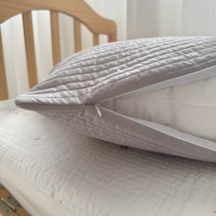 91家纺网 家纺一手货源 找家纺 期遇家居 2025新款糖果色双面绗缝枕套（不含枕芯）双面可用 灰色一对