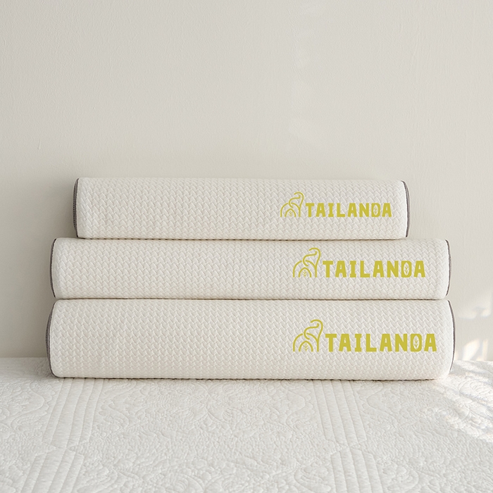 91家纺网 家纺一手货源 找家纺 鼎盛乳胶 2025新款针织圆柱乳胶枕 枕头枕芯 针织乳胶圆柱枕-白色 50x10cm/只