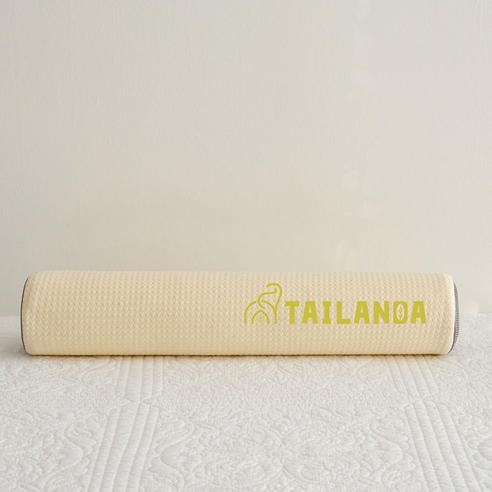 91家纺网 家纺一手货源 找家纺 鼎盛乳胶 2025新款针织圆柱乳胶枕 枕头枕芯 针织乳胶圆柱枕-黄色 50x10cm/只