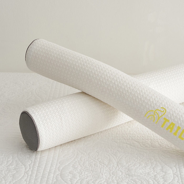 91家纺网 家纺一手货源 找家纺 鼎盛乳胶 2025新款针织圆柱乳胶枕 枕头枕芯 针织乳胶圆柱枕-白色 60x10cm/只