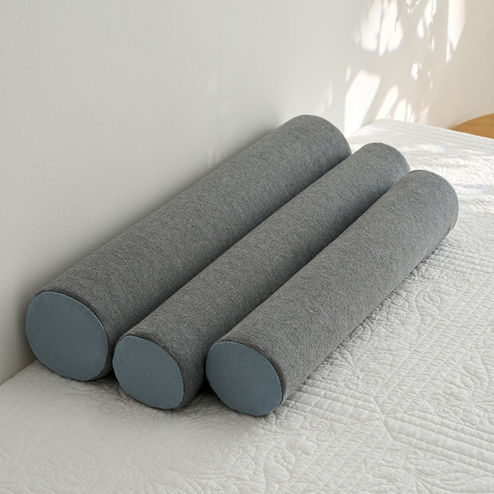 91家纺网 家纺一手货源 找家纺 鼎盛乳胶 2025新款多功能圆柱乳胶枕 枕头枕芯 多功能乳胶圆柱枕-灰 60x10cm/只