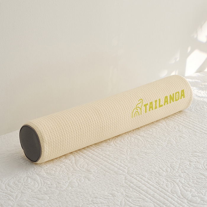 91家纺网 家纺一手货源 找家纺 鼎盛乳胶 2025新款针织圆柱乳胶枕 枕头枕芯 针织乳胶圆柱枕-黄色 60x10cm/只