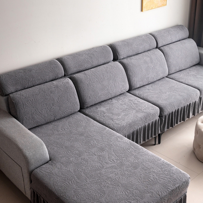 91家纺网 家纺一手货源 找家纺 千彤沙发垫2025新款裙边款-香山雨藤沙发笠 深灰