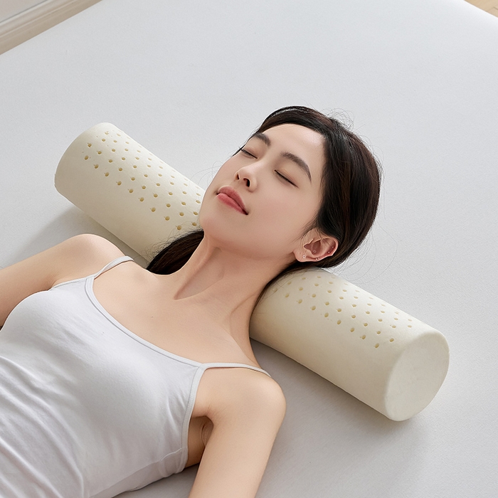 91家纺网 家纺一手货源 找家纺 鼎盛乳胶 2025新款针织圆柱乳胶枕 枕头枕芯 圆柱乳胶内芯图 60x10cm/只